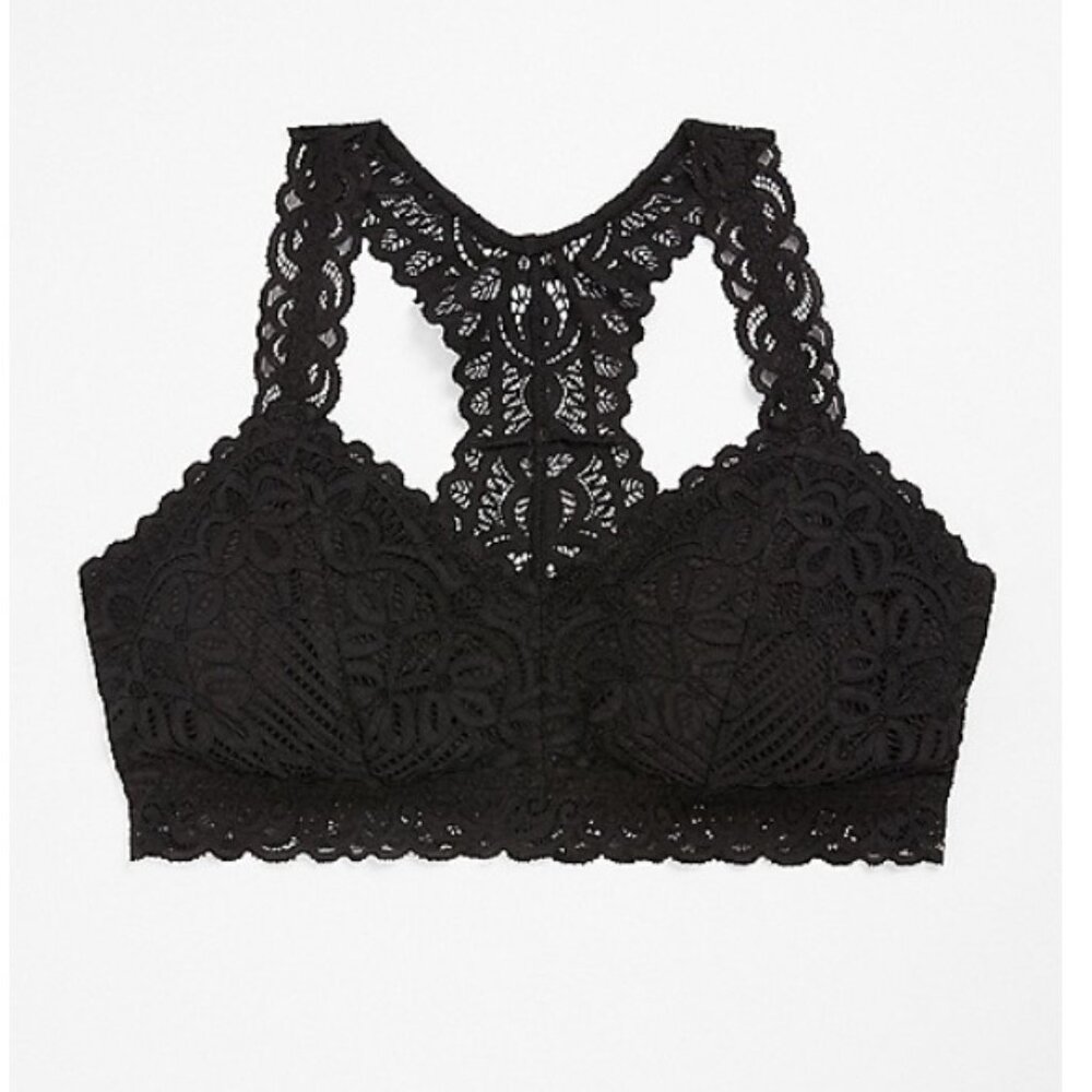 Maurices Vintage Black Lace Racerback Bralette - S - Picture 3 of 5